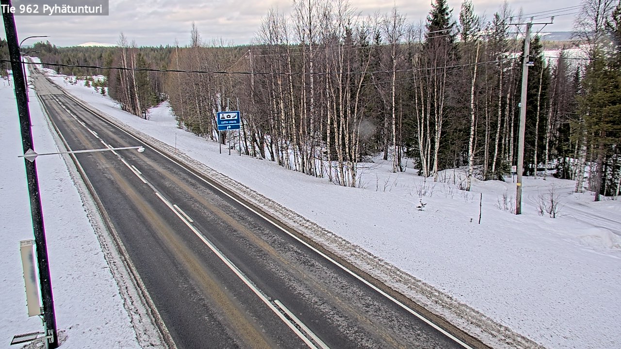 Weather Camera Image Road 962 Pelkosenniemi Pyhätunturi, Pelkosenniemi, Lappi