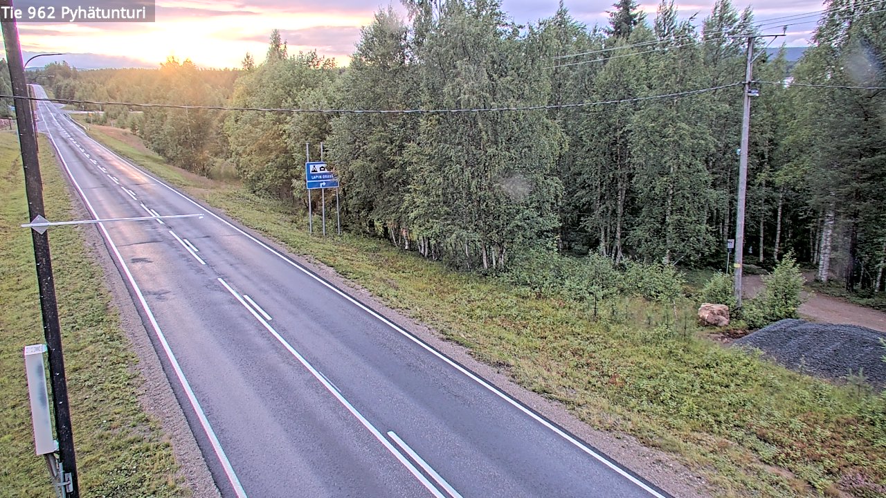 Weather Camera Image Road 962 Pelkosenniemi Pyhätunturi, Pelkosenniemi, Lappi