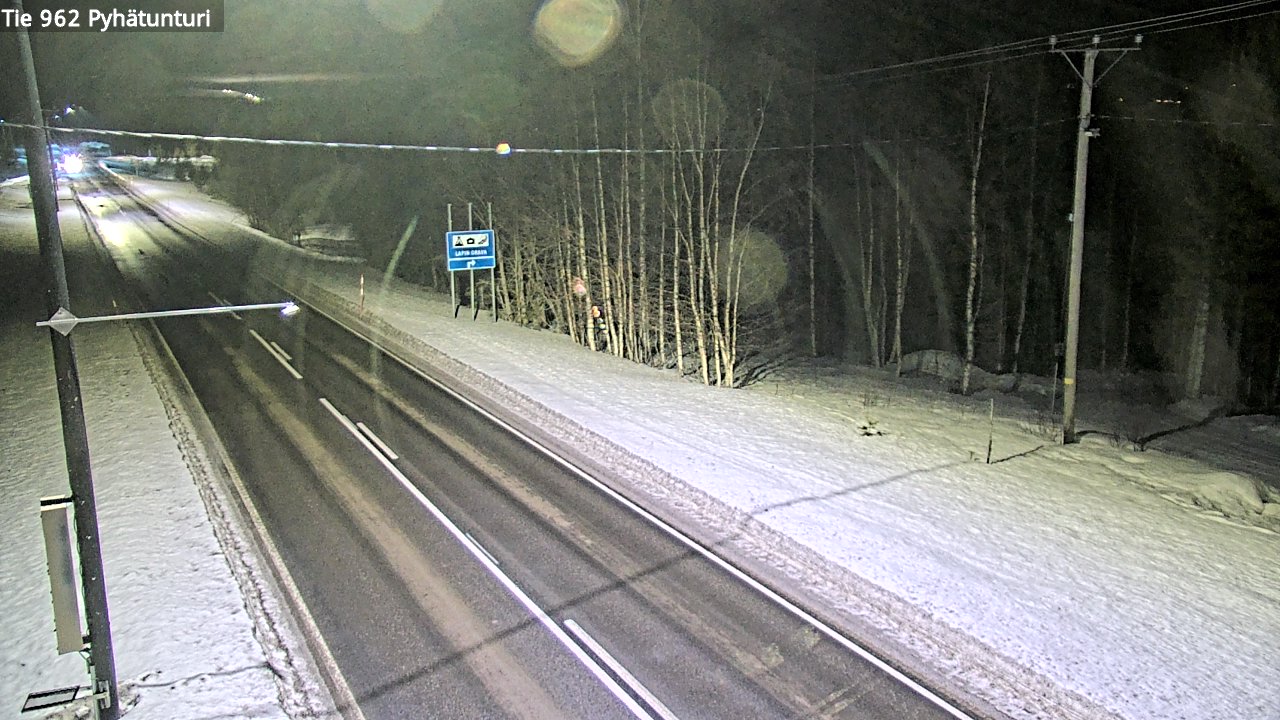 Weather Camera Image Väg 962 Pelkosenniemi Pyhätunturi, Pelkosenniemi, Lappi