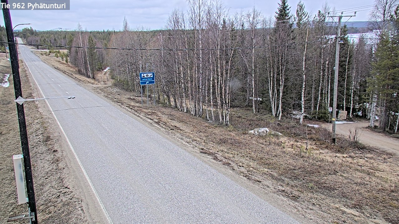 Weather Camera Image Väg 962 Pelkosenniemi Pyhätunturi, Pelkosenniemi, Lappi
