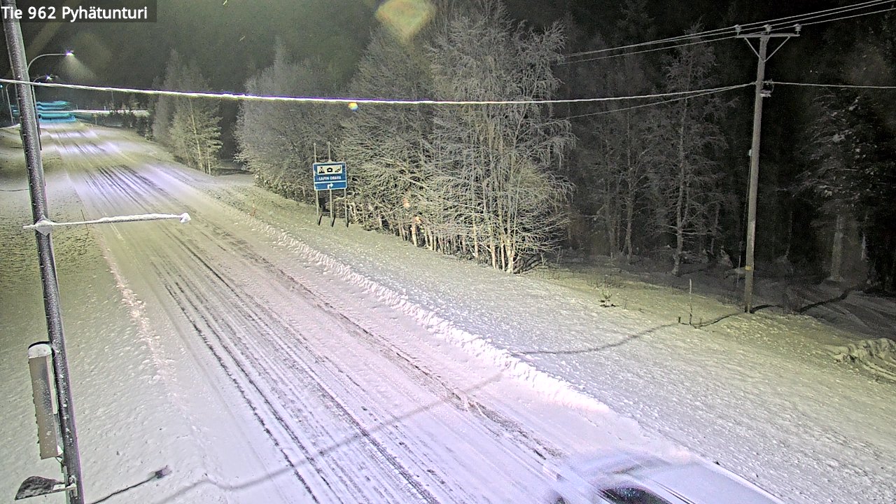 Weather Camera Image Väg 962 Pelkosenniemi Pyhätunturi, Pelkosenniemi, Lappi