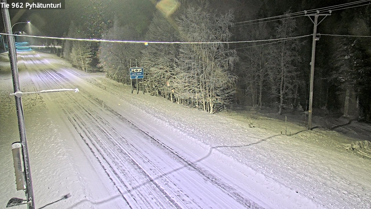 Weather Camera Image Väg 962 Pelkosenniemi Pyhätunturi, Pelkosenniemi, Lappi