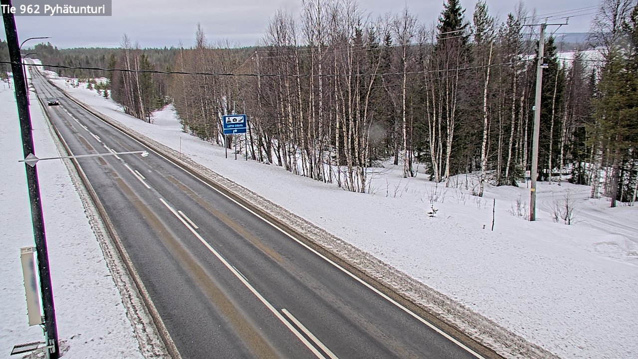 Weather Camera Image Road 962 Pelkosenniemi Pyhätunturi, Pelkosenniemi, Lappi