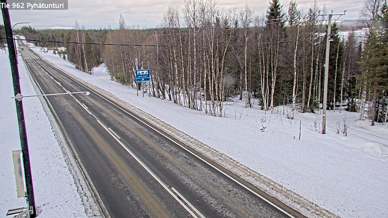 Weather Camera Image Road 962 Pelkosenniemi Pyhätunturi, Pelkosenniemi, Lappi