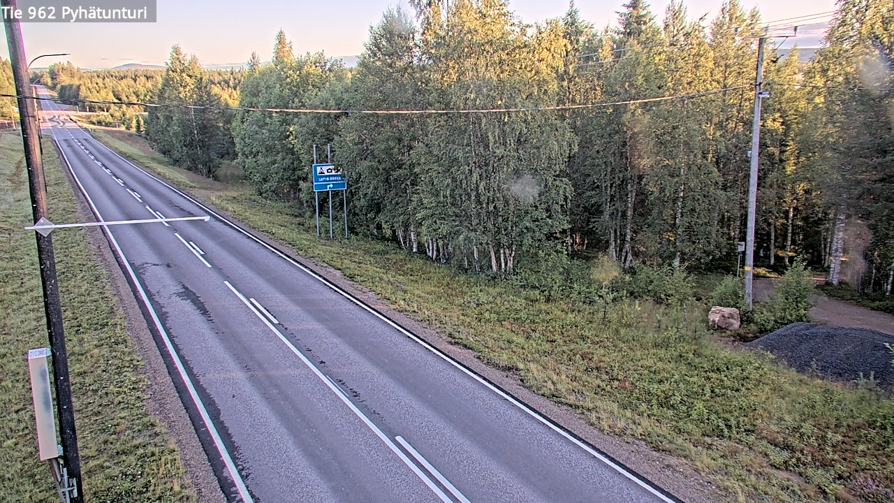 Weather Camera Image Road 962 Pelkosenniemi Pyhätunturi, Pelkosenniemi, Lappi