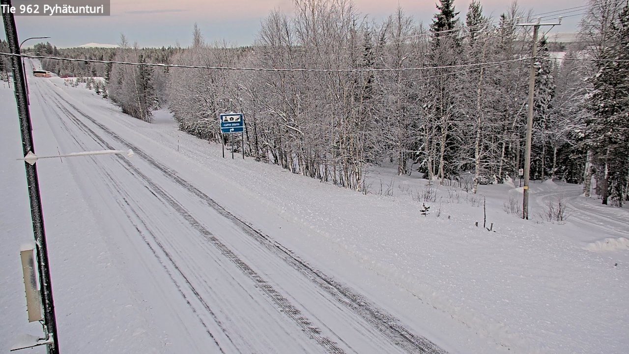 Weather Camera Image Road 962 Pelkosenniemi Pyhätunturi, Pelkosenniemi, Lappi