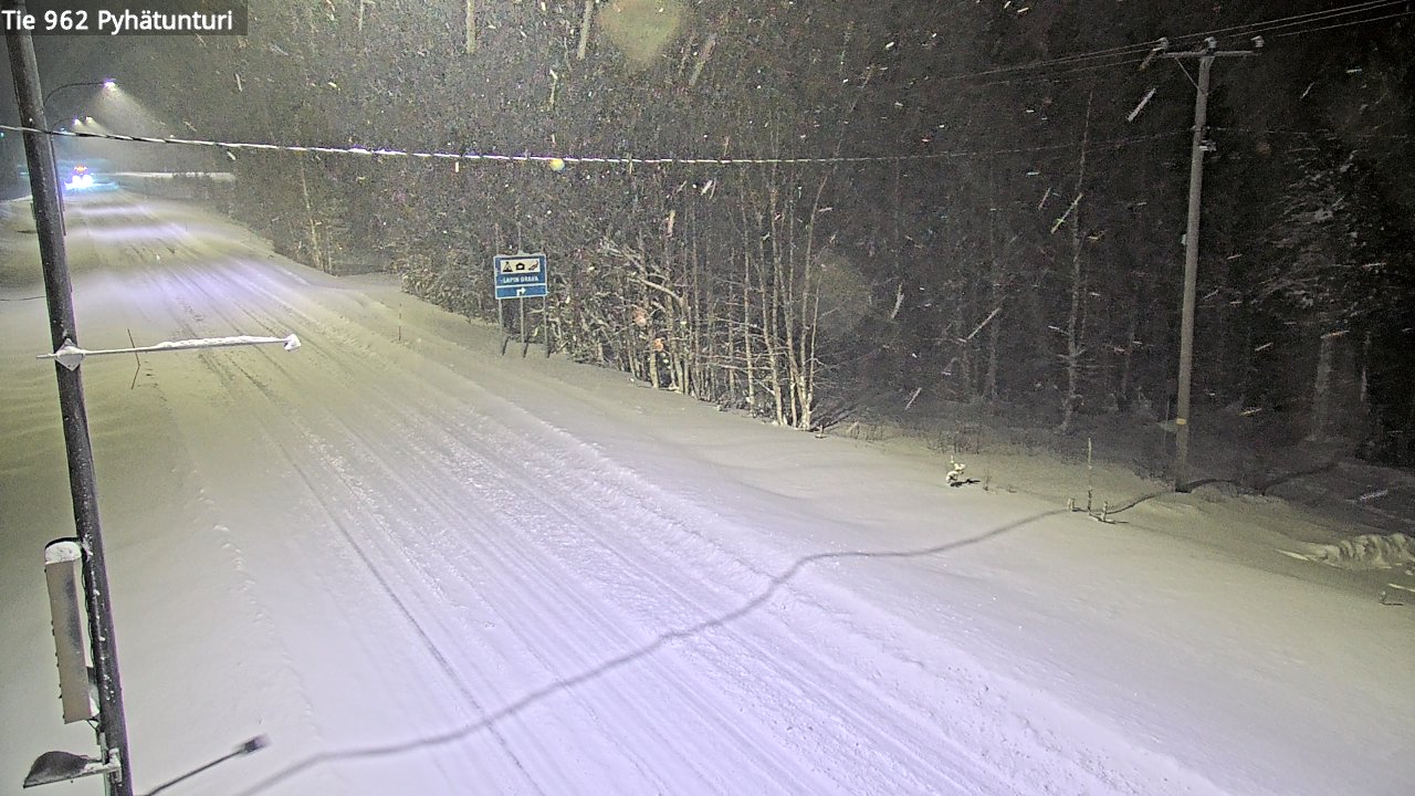 Weather Camera Image Road 962 Pelkosenniemi Pyhätunturi, Pelkosenniemi, Lappi