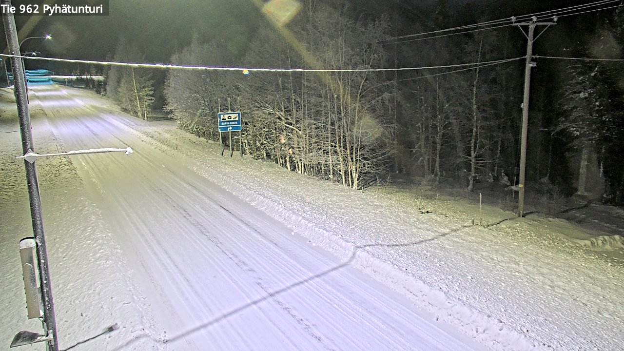Weather Camera Image Road 962 Pelkosenniemi Pyhätunturi, Pelkosenniemi, Lappi
