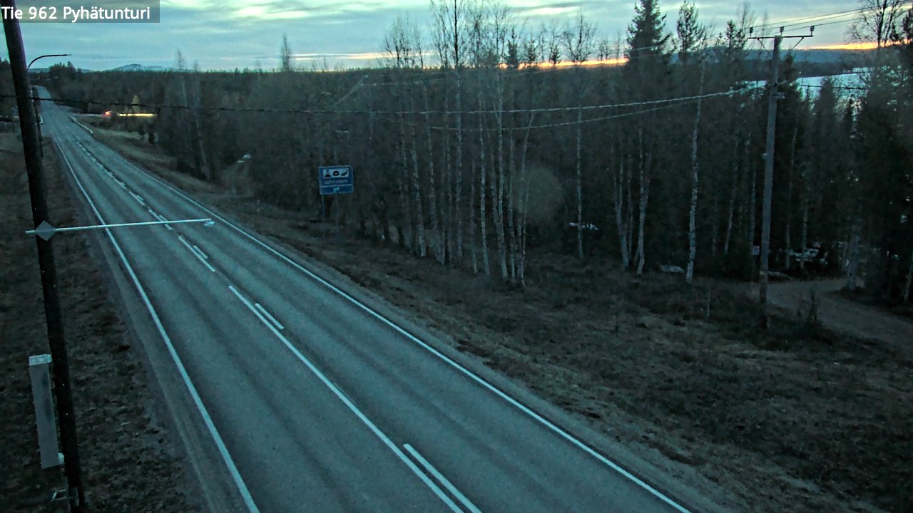 Weather Camera Image Väg 962 Pelkosenniemi Pyhätunturi, Pelkosenniemi, Lappi
