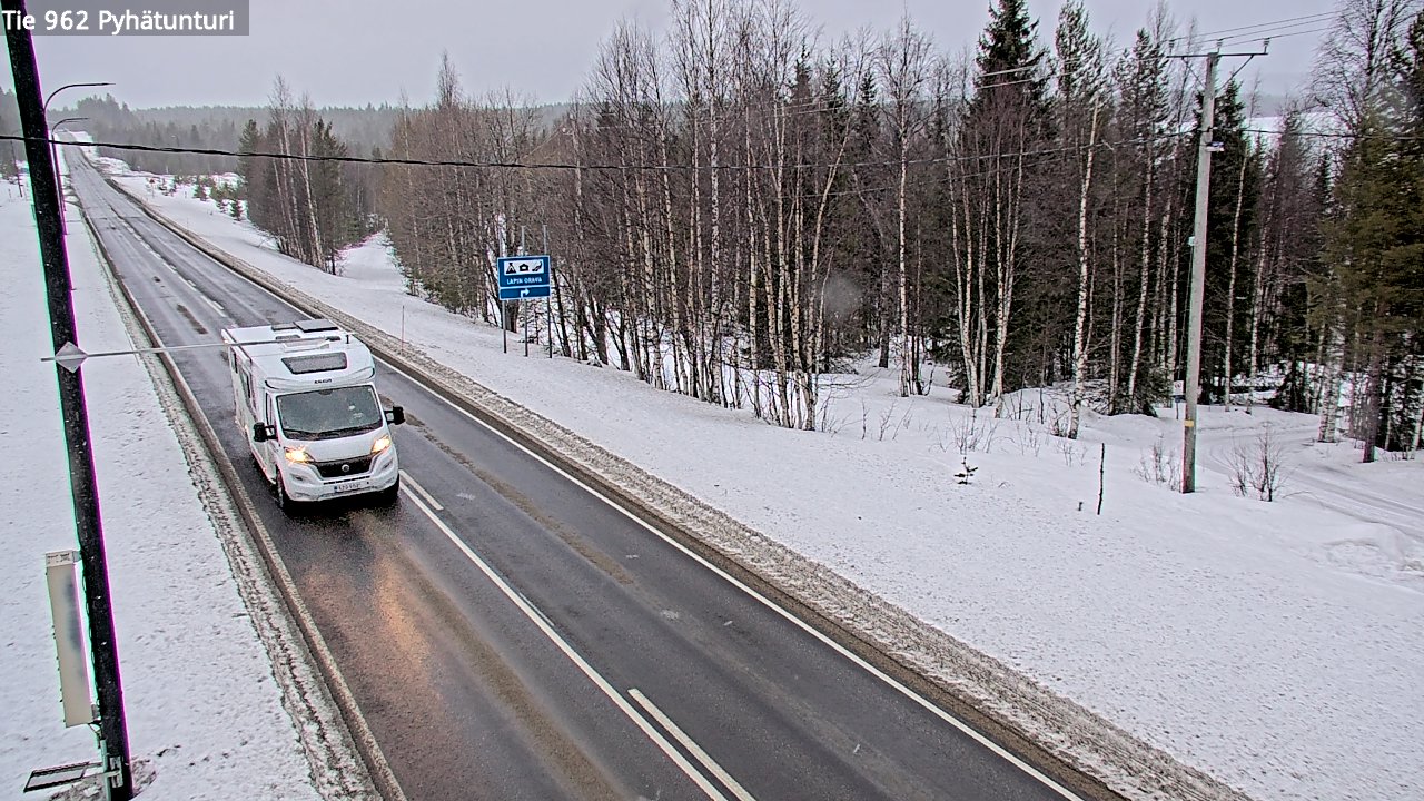 Weather Camera Image Väg 962 Pelkosenniemi Pyhätunturi, Pelkosenniemi, Lappi