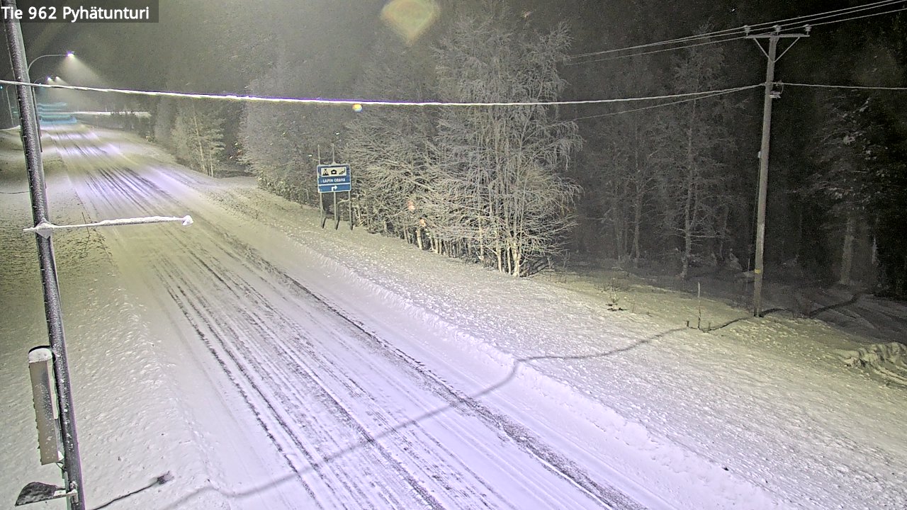 Weather Camera Image Väg 962 Pelkosenniemi Pyhätunturi, Pelkosenniemi, Lappi