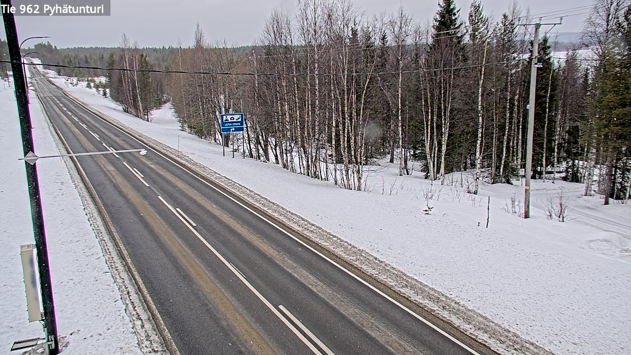 Weather Camera Image Road 962 Pelkosenniemi Pyhätunturi, Pelkosenniemi, Lappi
