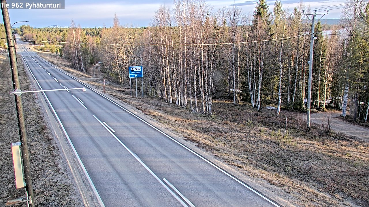 Weather Camera Image Road 962 Pelkosenniemi Pyhätunturi, Pelkosenniemi, Lappi