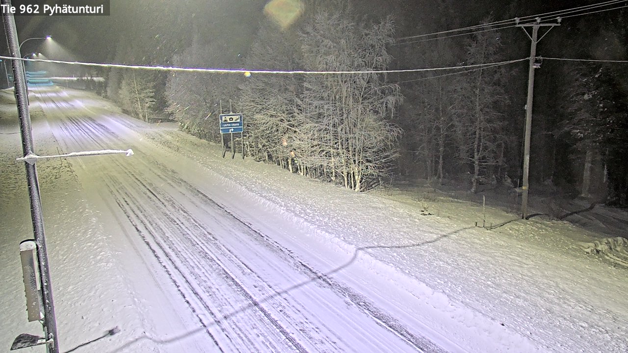 Weather Camera Image Väg 962 Pelkosenniemi Pyhätunturi, Pelkosenniemi, Lappi
