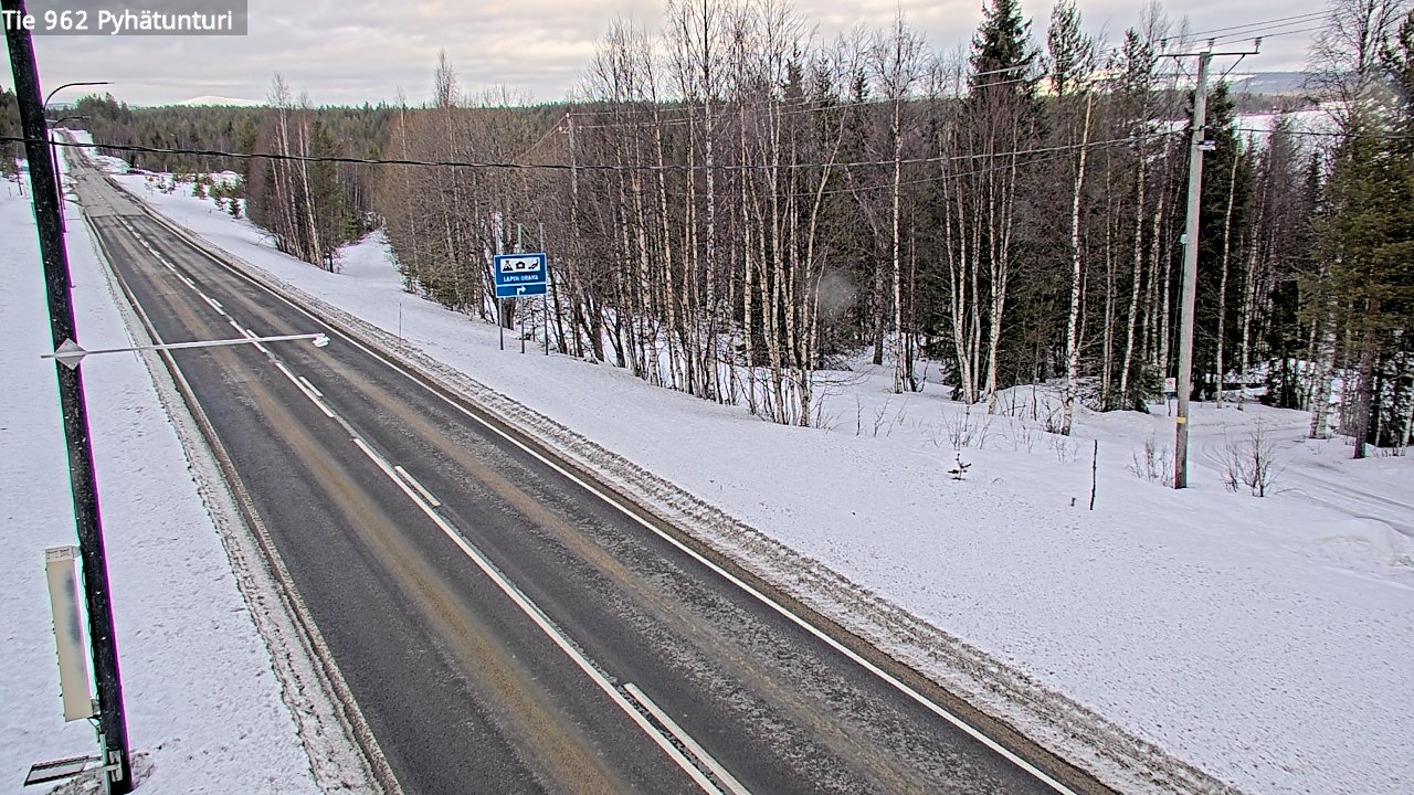Weather Camera Image Road 962 Pelkosenniemi Pyhätunturi, Pelkosenniemi, Lappi