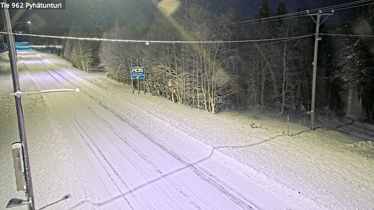 Weather Camera Image Road 962 Pelkosenniemi Pyhätunturi, Pelkosenniemi, Lappi