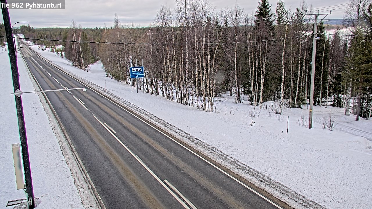 Weather Camera Image Road 962 Pelkosenniemi Pyhätunturi, Pelkosenniemi, Lappi