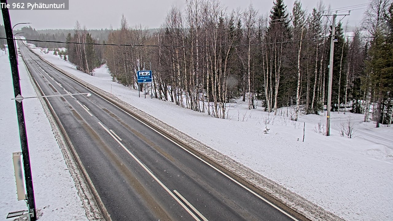 Weather Camera Image Road 962 Pelkosenniemi Pyhätunturi, Pelkosenniemi, Lappi