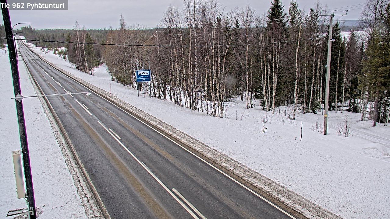 Weather Camera Image Road 962 Pelkosenniemi Pyhätunturi, Pelkosenniemi, Lappi