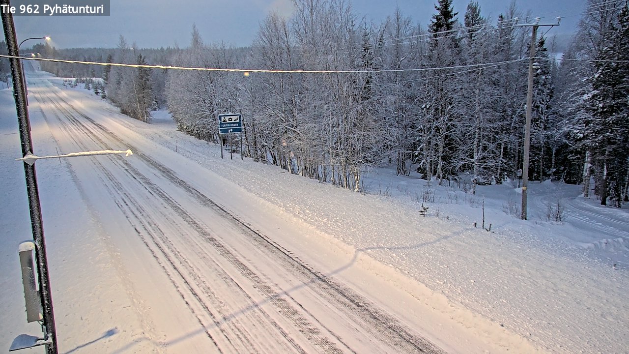 Weather Camera Image Road 962 Pelkosenniemi Pyhätunturi, Pelkosenniemi, Lappi