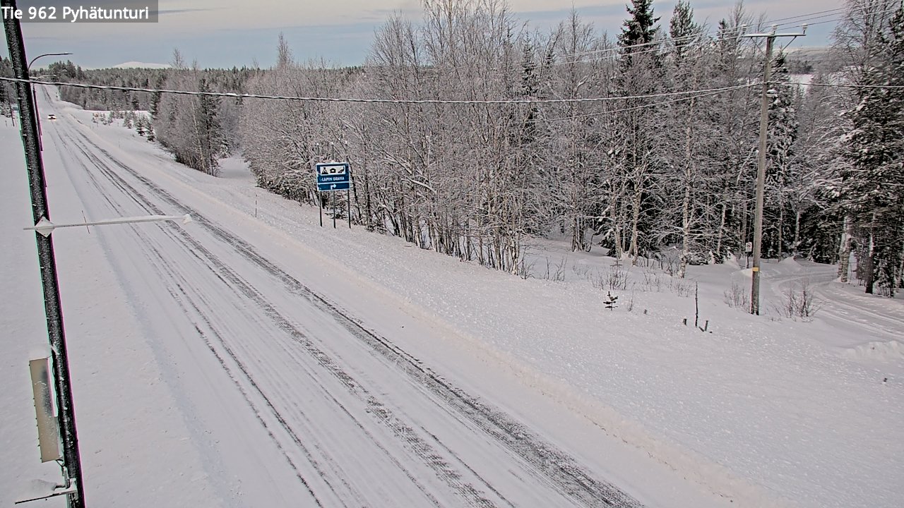 Weather Camera Image Road 962 Pelkosenniemi Pyhätunturi, Pelkosenniemi, Lappi