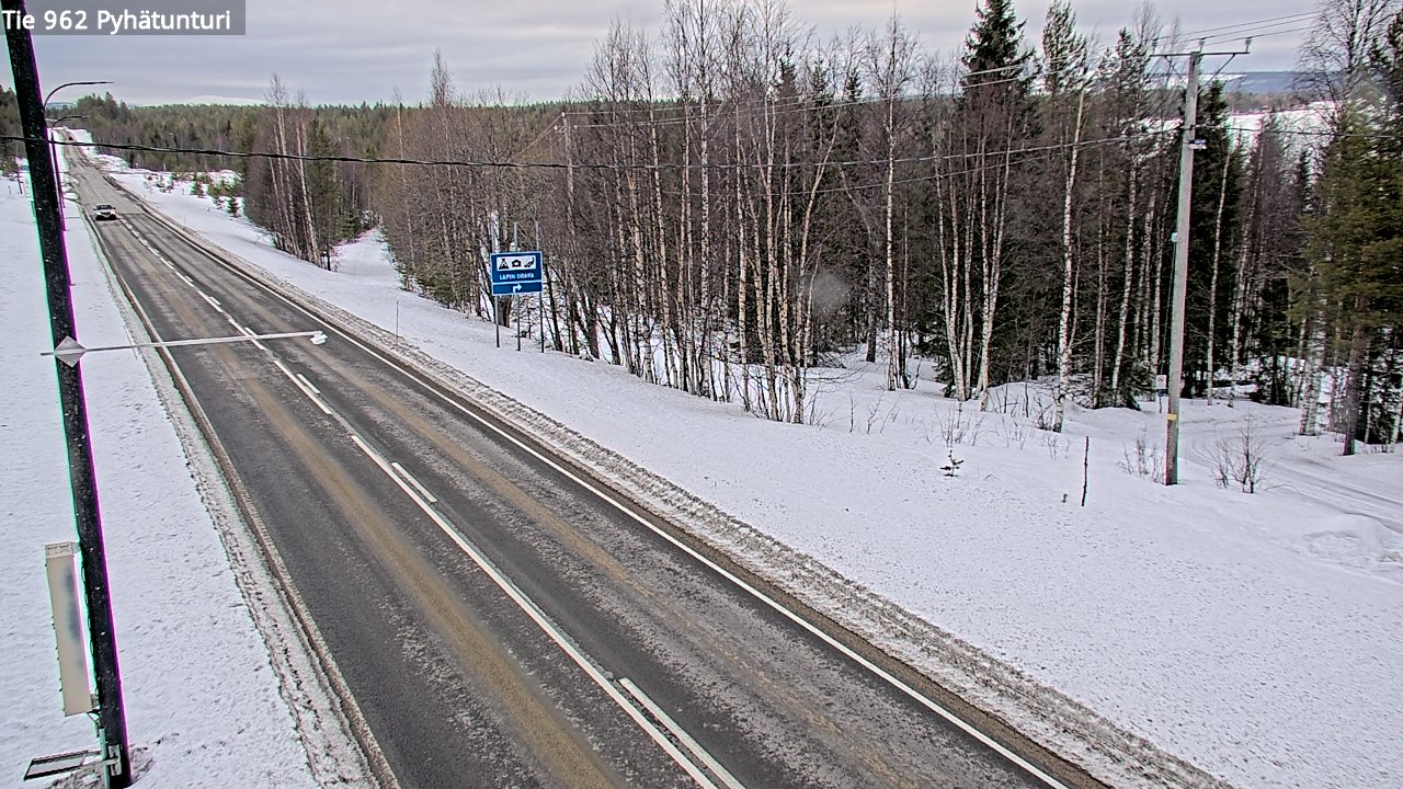 Weather Camera Image Road 962 Pelkosenniemi Pyhätunturi, Pelkosenniemi, Lappi