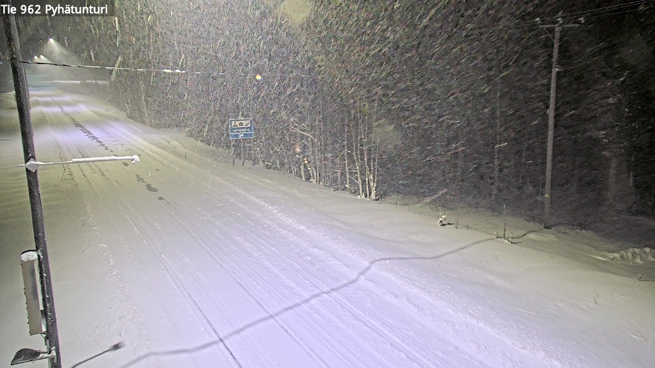 Weather Camera Image Road 962 Pelkosenniemi Pyhätunturi, Pelkosenniemi, Lappi