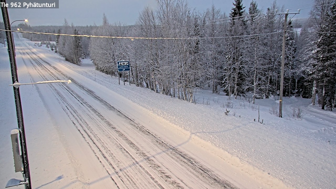 Weather Camera Image Road 962 Pelkosenniemi Pyhätunturi, Pelkosenniemi, Lappi