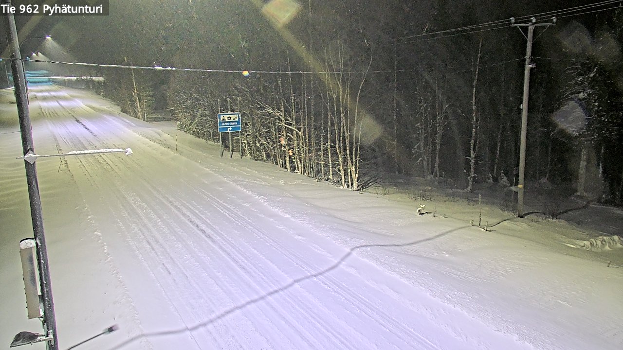 Weather Camera Image Road 962 Pelkosenniemi Pyhätunturi, Pelkosenniemi, Lappi