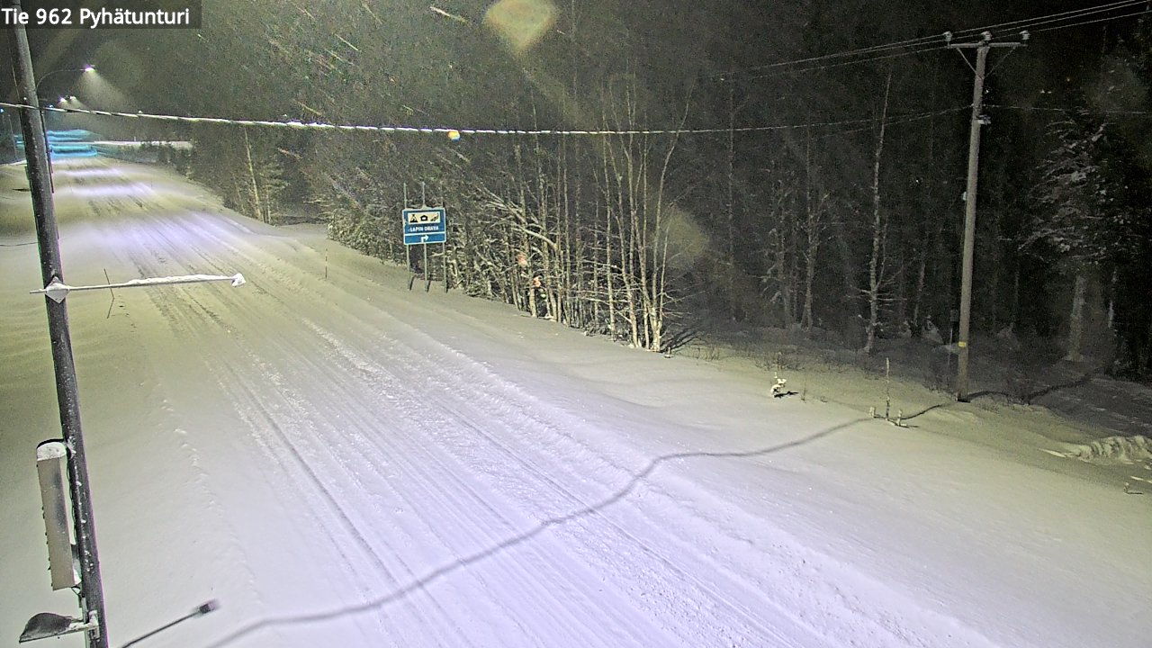 Weather Camera Image Road 962 Pelkosenniemi Pyhätunturi, Pelkosenniemi, Lappi