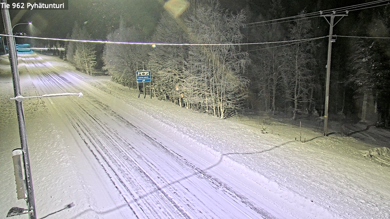Weather Camera Image Väg 962 Pelkosenniemi Pyhätunturi, Pelkosenniemi, Lappi