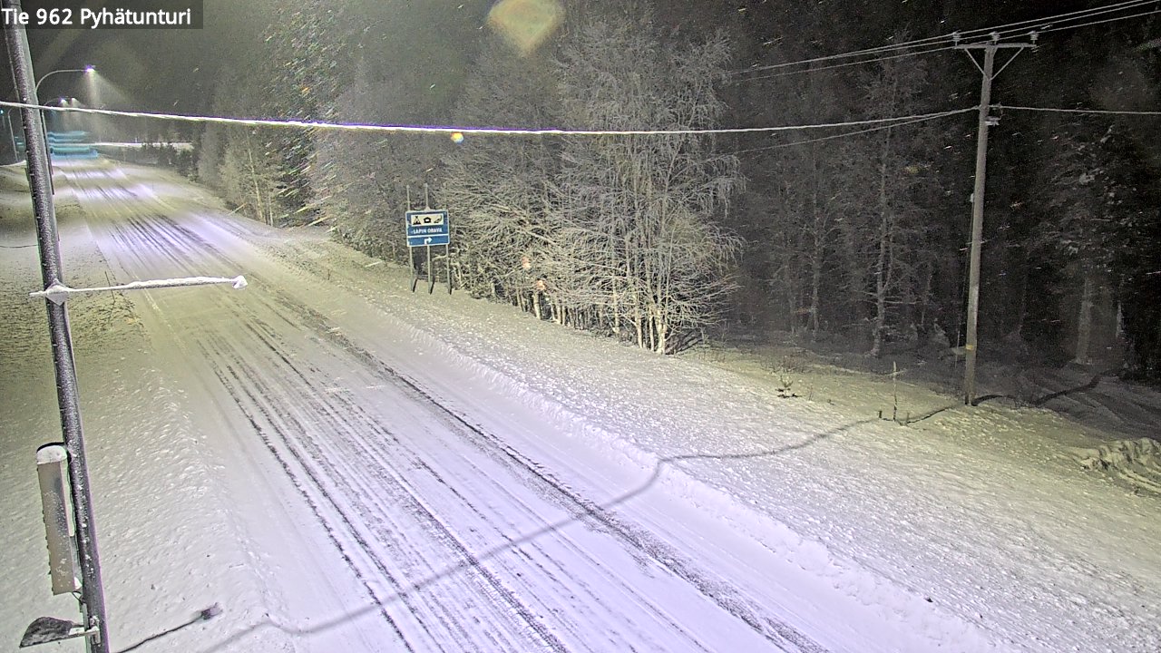 Weather Camera Image Väg 962 Pelkosenniemi Pyhätunturi, Pelkosenniemi, Lappi