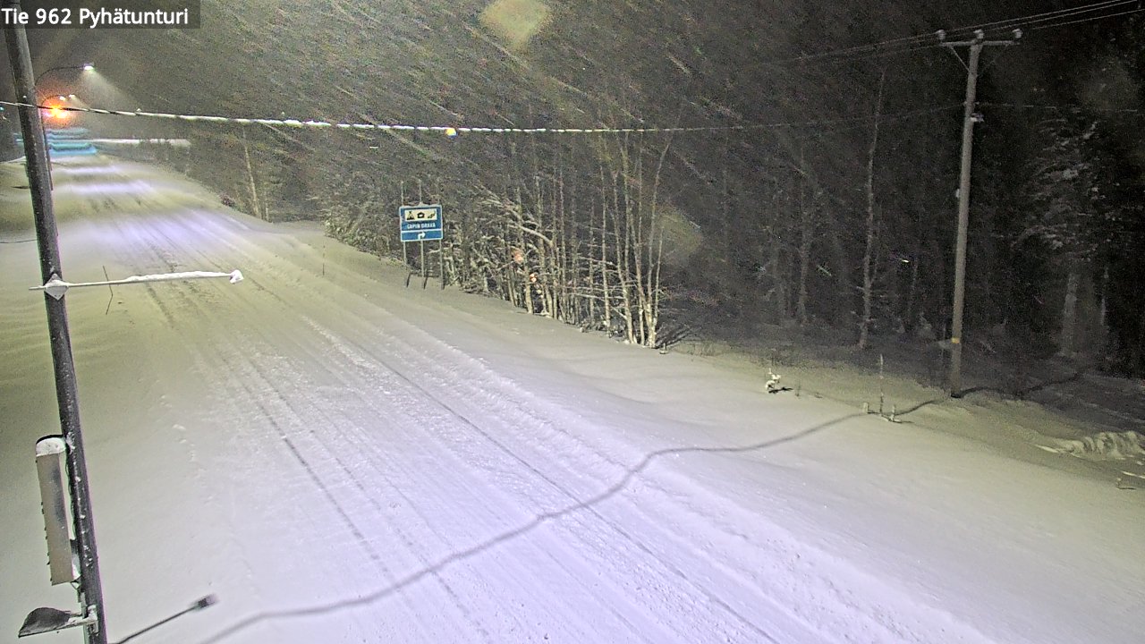 Weather Camera Image Road 962 Pelkosenniemi Pyhätunturi, Pelkosenniemi, Lappi