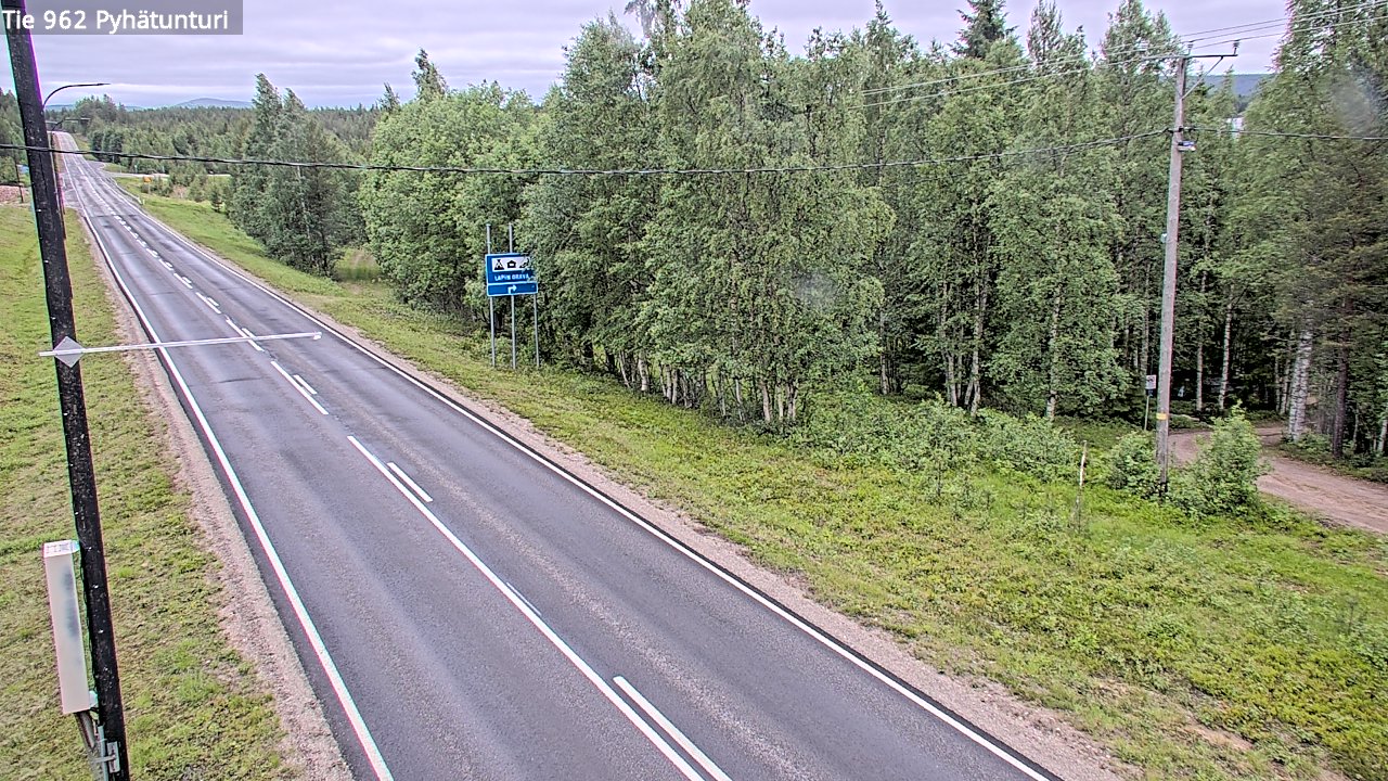 Weather Camera Image Väg 962 Pelkosenniemi Pyhätunturi, Pelkosenniemi, Lappi