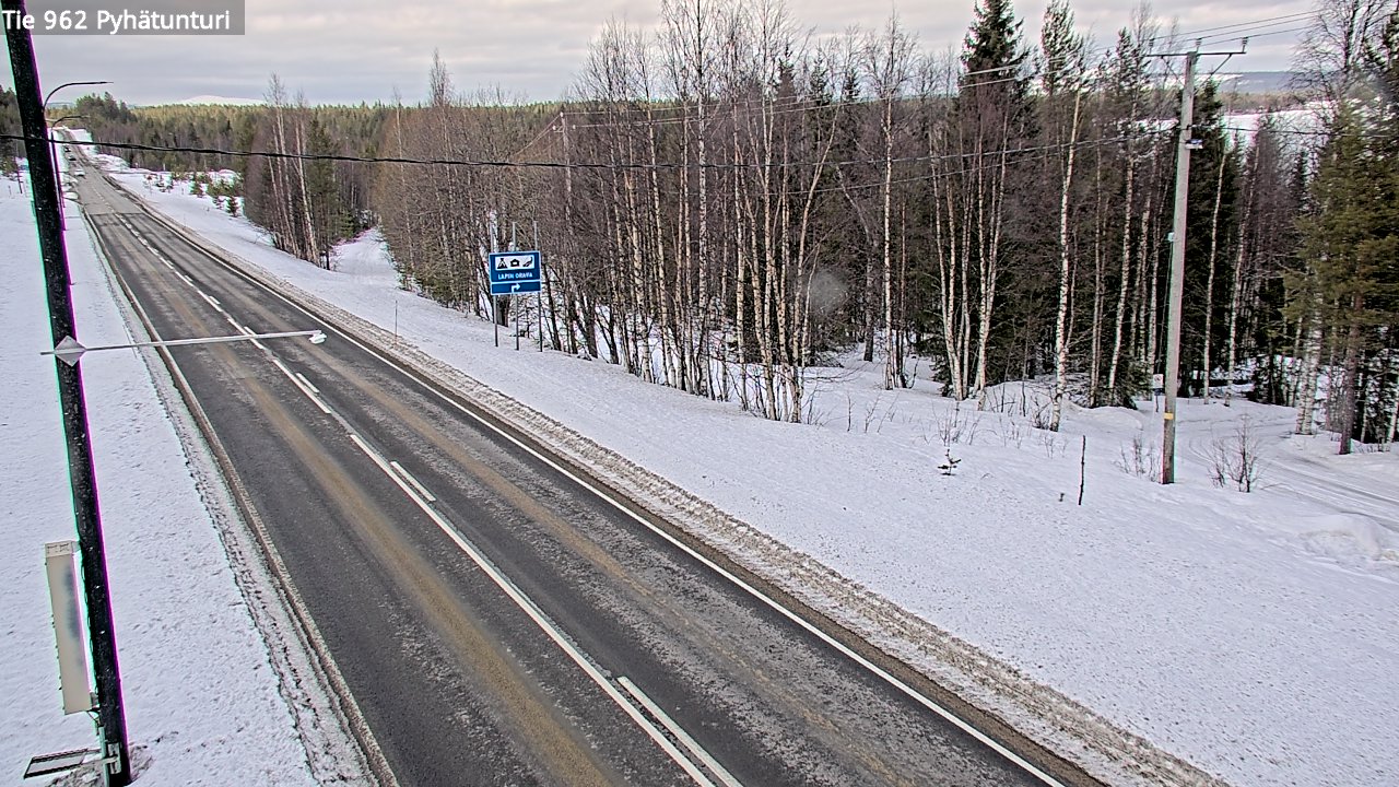 Weather Camera Image Road 962 Pelkosenniemi Pyhätunturi, Pelkosenniemi, Lappi