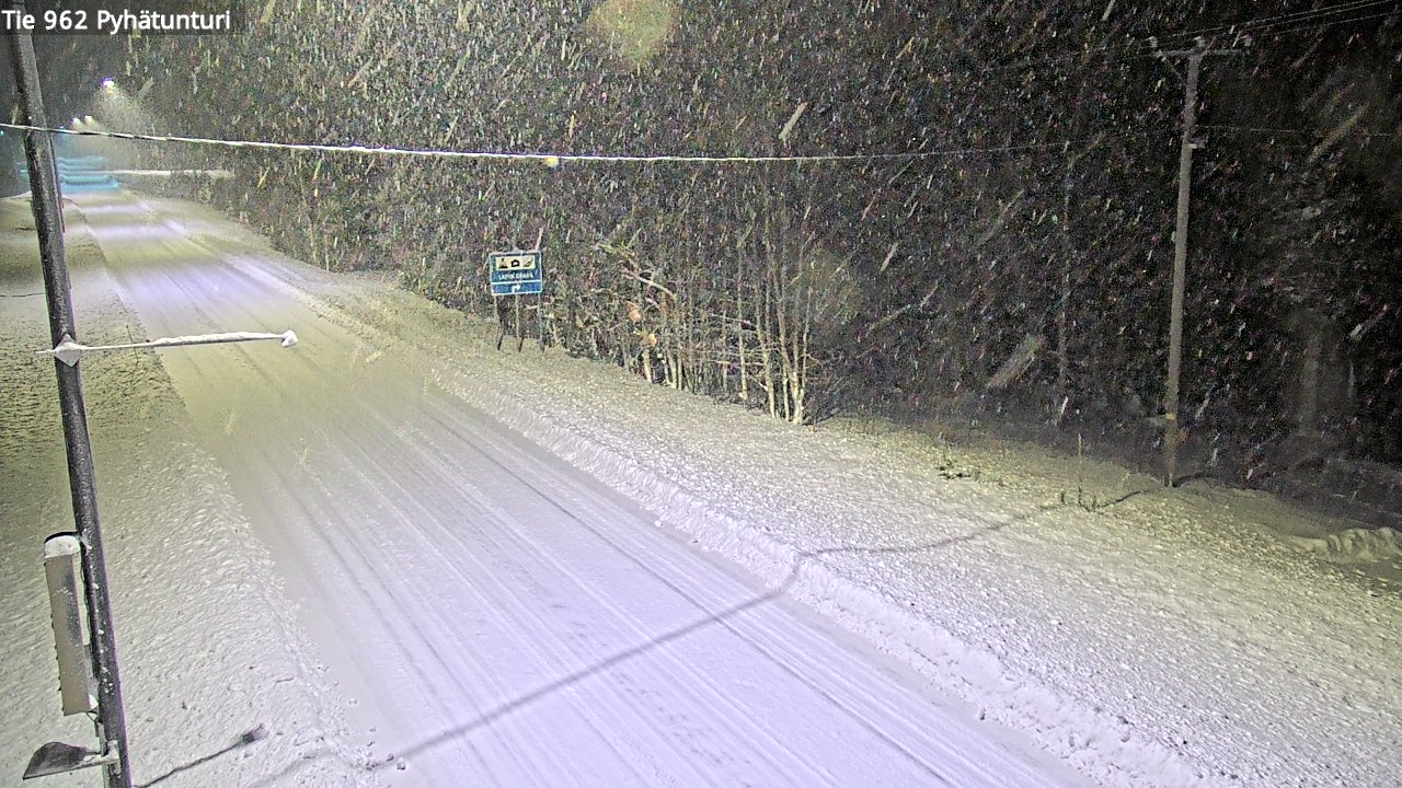Weather Camera Image Road 962 Pelkosenniemi Pyhätunturi, Pelkosenniemi, Lappi