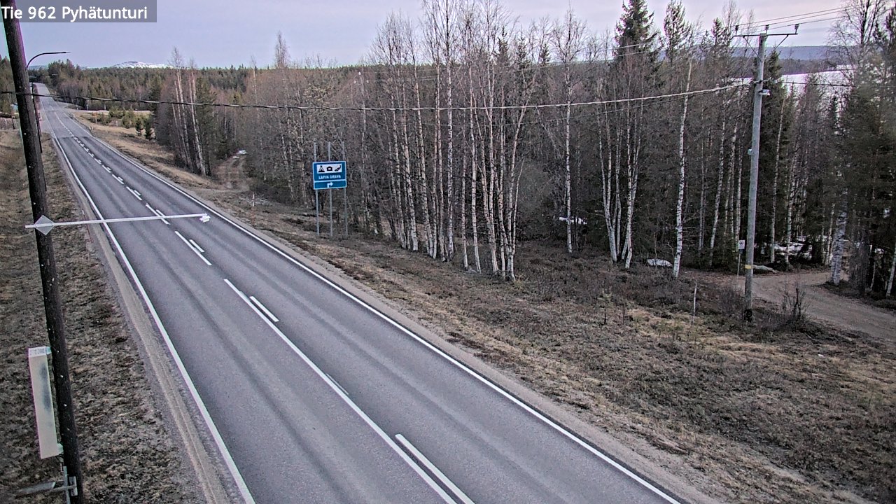 Weather Camera Image Road 962 Pelkosenniemi Pyhätunturi, Pelkosenniemi, Lappi