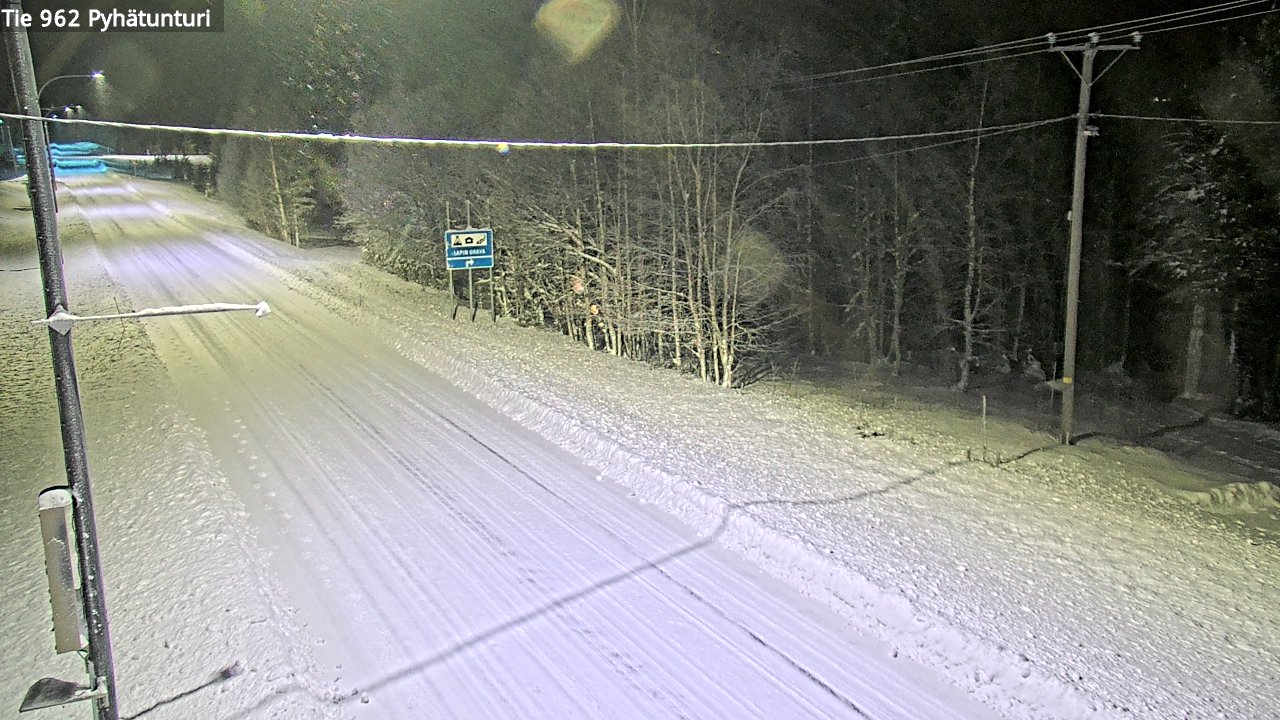 Weather Camera Image Road 962 Pelkosenniemi Pyhätunturi, Pelkosenniemi, Lappi
