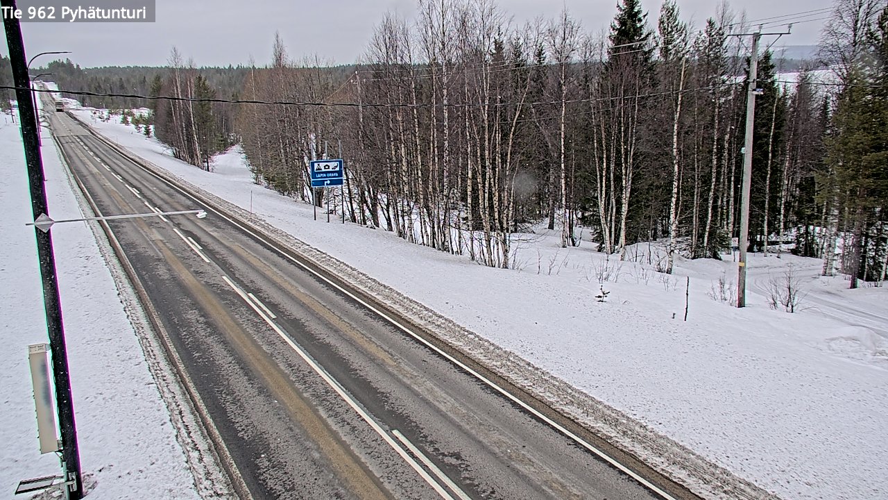 Weather Camera Image Road 962 Pelkosenniemi Pyhätunturi, Pelkosenniemi, Lappi