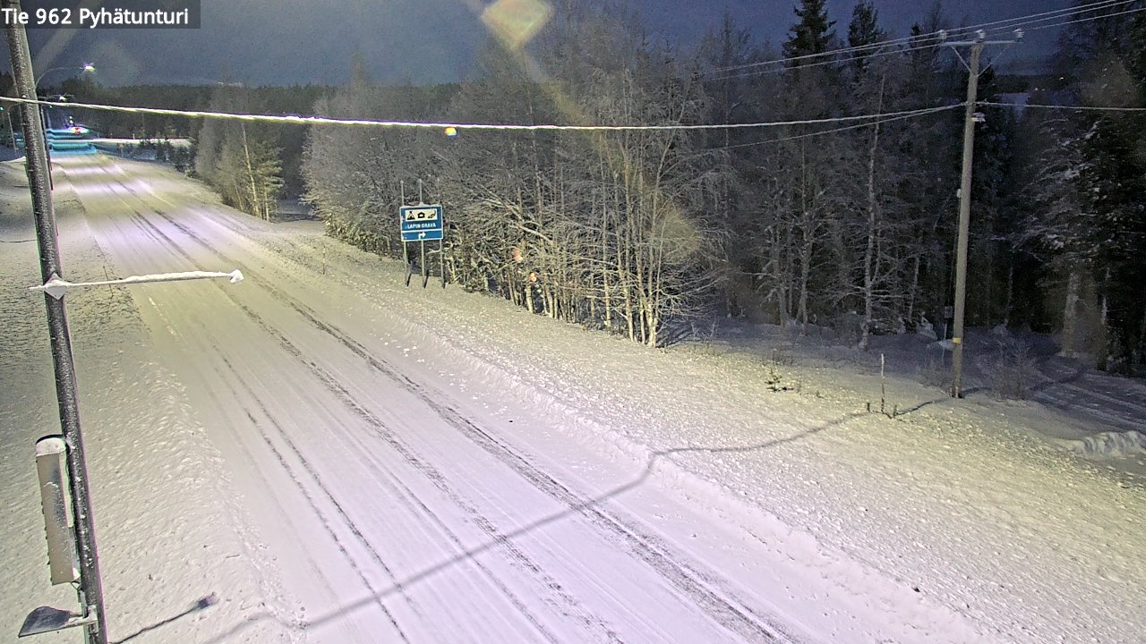 Weather Camera Image Road 962 Pelkosenniemi Pyhätunturi, Pelkosenniemi, Lappi