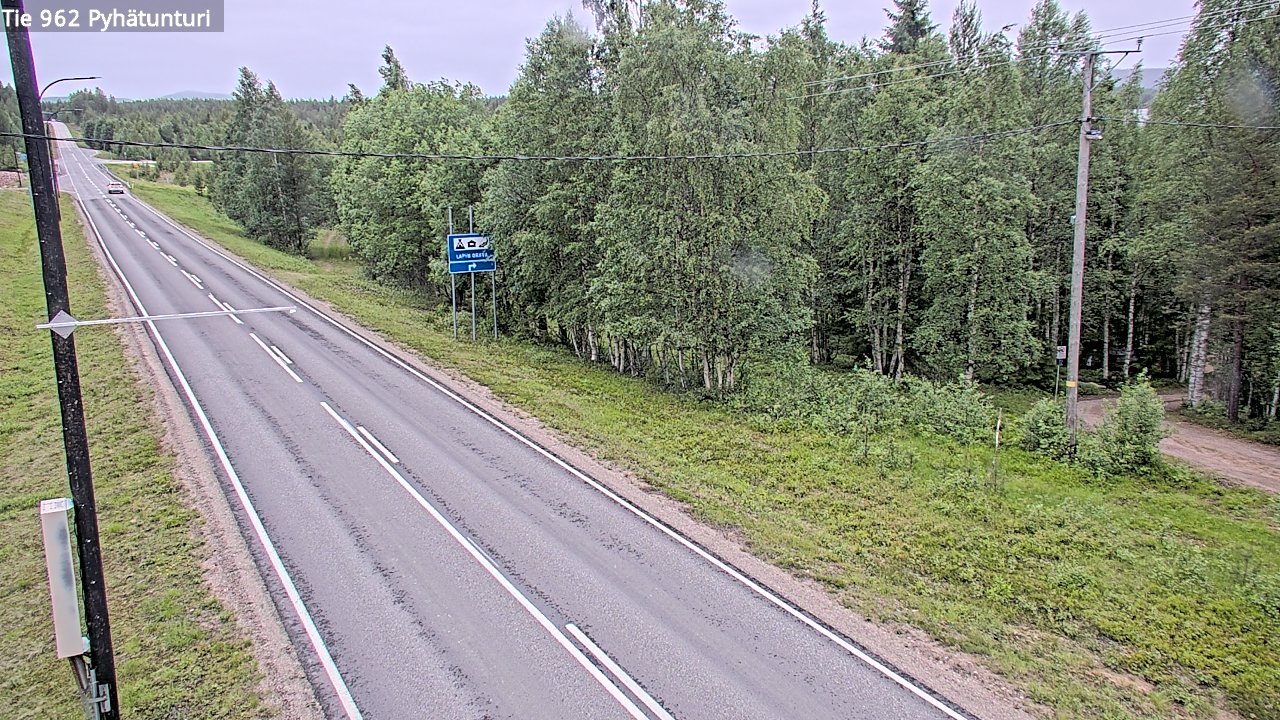 Weather Camera Image Väg 962 Pelkosenniemi Pyhätunturi, Pelkosenniemi, Lappi