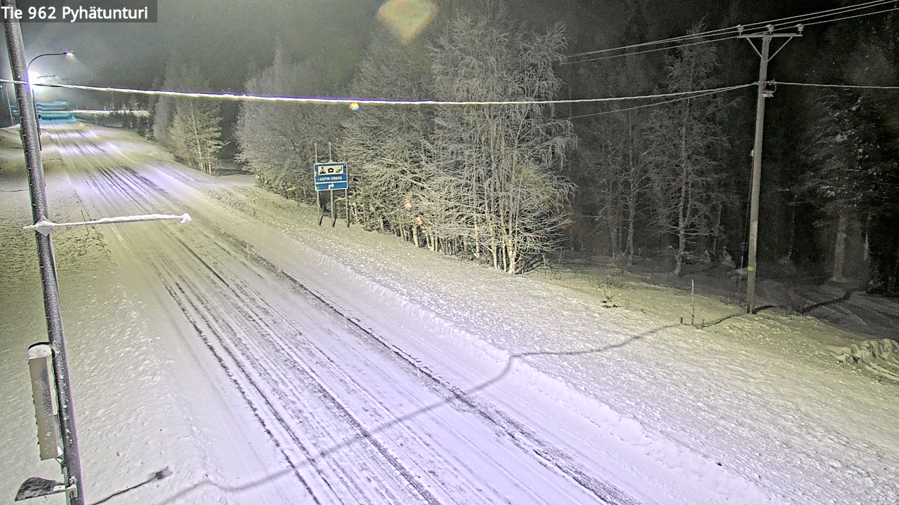 Weather Camera Image Väg 962 Pelkosenniemi Pyhätunturi, Pelkosenniemi, Lappi