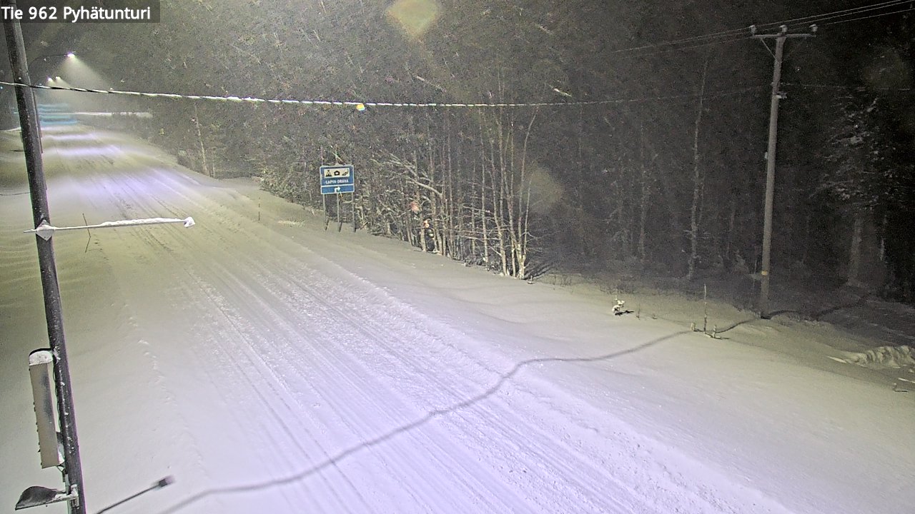 Weather Camera Image Road 962 Pelkosenniemi Pyhätunturi, Pelkosenniemi, Lappi