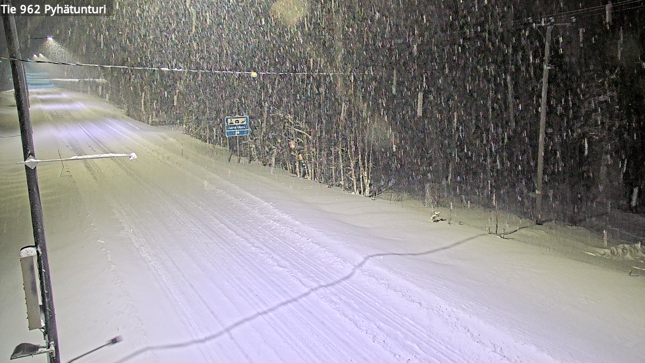 Weather Camera Image Road 962 Pelkosenniemi Pyhätunturi, Pelkosenniemi, Lappi