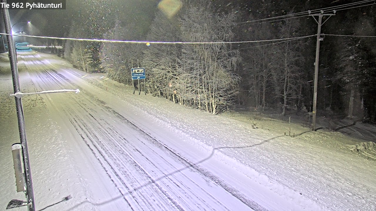 Weather Camera Image Väg 962 Pelkosenniemi Pyhätunturi, Pelkosenniemi, Lappi