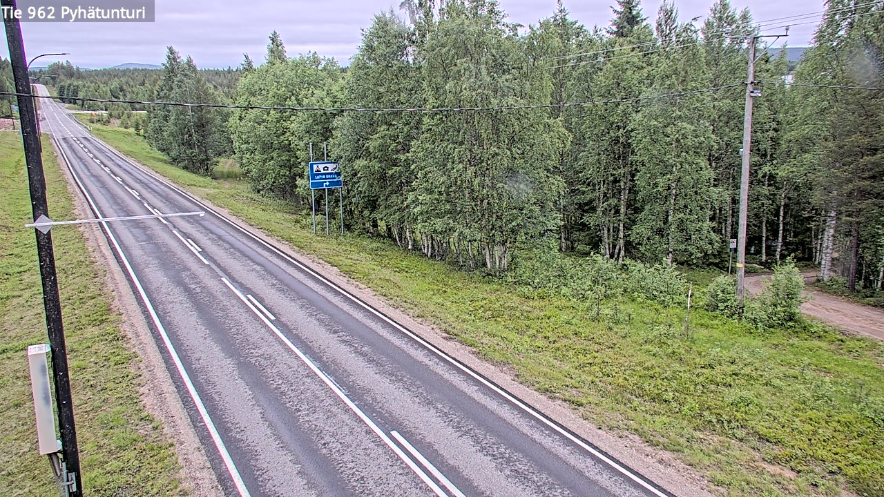 Weather Camera Image Väg 962 Pelkosenniemi Pyhätunturi, Pelkosenniemi, Lappi