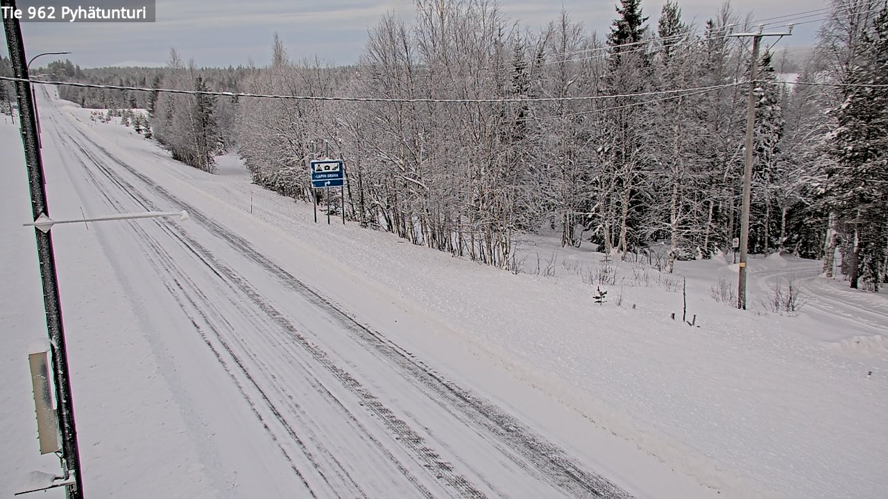 Weather Camera Image Väg 962 Pelkosenniemi Pyhätunturi, Pelkosenniemi, Lappi