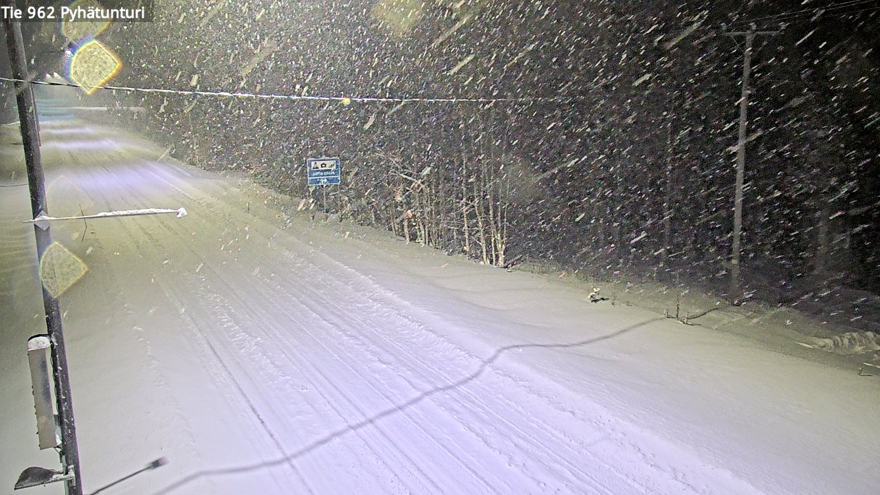 Weather Camera Image Road 962 Pelkosenniemi Pyhätunturi, Pelkosenniemi, Lappi