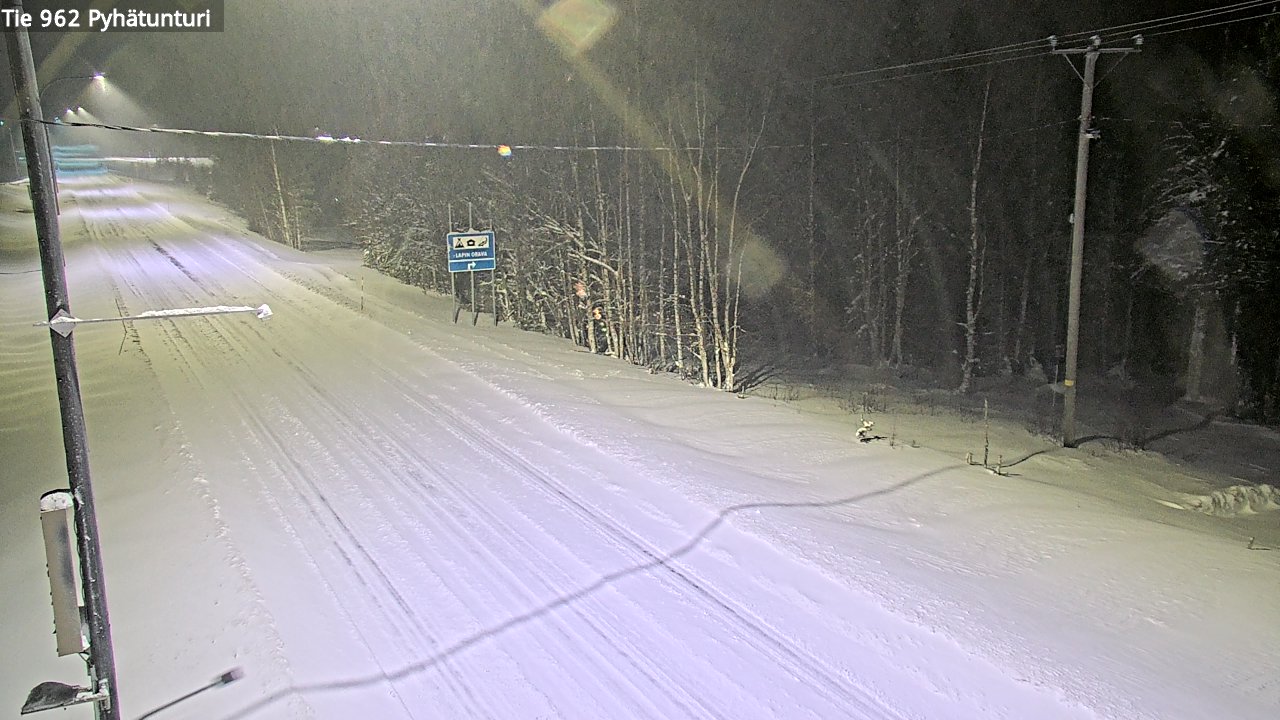 Weather Camera Image Road 962 Pelkosenniemi Pyhätunturi, Pelkosenniemi, Lappi