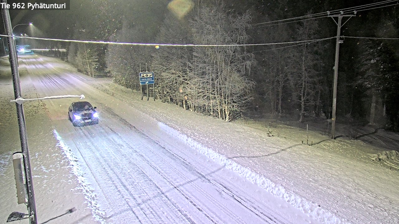 Weather Camera Image Väg 962 Pelkosenniemi Pyhätunturi, Pelkosenniemi, Lappi